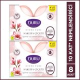 Duru Hydro Pure Sakura Çiçeği 8 Adet Şeffaf Cilt Bakım Sabunu 8x135 Gr Gluten,Hayvansal Yağ İçermez