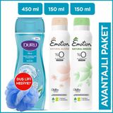 Duru Moods Deniz Mineralleri Duş Jeli 450 Ml+Emotion Natural Bloom & Breeze Kadın Deodorant 2X150 ml