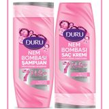 Duru Nem Bombası Nemlendirici Şampuan 400 ml ve Saç Kremi 385 ml, 7 Hyaluronik Asit + Seramid, Tüm Saç Tipleri için