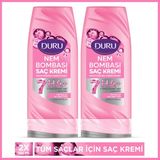 Duru Nem Bombası Saç Kremi 2x385 Ml Tüm Saçlar İçin Parlaklık Verici Sıvı Form