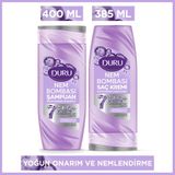 Duru Nem Bombası Yıpranmış Saçlar İçin Yoğun Onarıcı ve Nemlendirici Şampuan 400 Ml&Saç Kremi 385 Ml