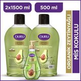 Duru Organik Zeytinyağlı Avokado Vegan Sıvı Sabun 1,5+1,5+500 Ml