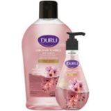 Duru Sıvı El Sabunu Kiraz Çiçeği Kokusuyla 1,5 LT ve 500 ML Setli Ürün Tüm Cilt Tipleri İçin
