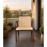 Duru Tekli Bahçe Balkon Mobilyası,kahve Iskelet,kumaş Rengi 05 Krem