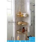 DURUBANYOCONCEPT PRİNÇ GOLD KAPLAMA BANYO KÖŞE RAFI ŞAMPUANLIK ÜÇ KATLI