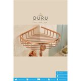 DURUBANYOCONCEPT PRİNÇ ROSE BAKIR KAPLAMA BANYO KÖŞE RAFI ŞAMPUANLIK TEK KATLI