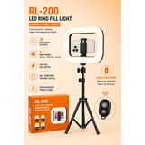 DURUBO ŞARJLI Tripod Ledli Ayaklı Tripot Pro Youtuber Fotoğraf Video Çekimi Telefon Tutucu (KUMANDA HEDİYE)