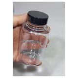 Durucam 12 adet 100 ml geniş ağızlı gıda takviye ilaç plastik şişe Ginger Shot Şişesi Sızdırmaz siyah kapak