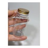 Durucam 12 adet 100ml geniş ağız gıda takviye ilaç plastik şişe Ginger Shot Şişesi Sızdırmaz gold metal kapk