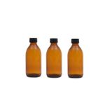 Durucam 3 Adet Amber Cam Vitamin Şurup Takviye Gıda Içecek Medikal Ilaç Şişesi 250 Ml