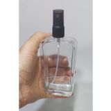 Durucam (4 Adet) Cam Yeniden Doldurulabilir Sprey Kolonya Parfüm Şişesi 100 Ml -siyah kapaklı Boş Şişe