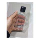 Durucam 5 Adet Boş siyah Kapaklı Kolonya Şişesi Doldurulabilir Cep Plastik Parfüm Şişesi 200 ml yassı