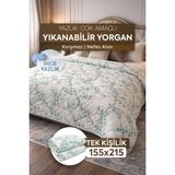 DuruClass Home Tek Kişilik Yazlık Desenli Yorgan 155X215 Premium Polycotton Nefes Alan Doku I 200GSM Terletmez - 155 x 215 cm