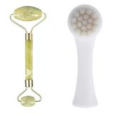 Durukar® 2Li Set Çift Taraflı Cilt Temizleme Fırçası Ve Yeşim Taşı Çift Taraflı Cilt Masaj Aleti