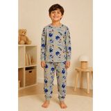 Durukoza %100 Pamuk Erkek Çocuk Pijama Takımı Sonic 4 Mevsim - 7 Yaş - Gri