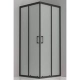 Durul 120x120 cm Kare Siyah Profil Buzlu Cam 5 mm H:190 Duşakabin