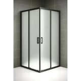 Durul 70x100 Kare Siyah Profil Buzlu Duş Teknesiz 4 mm 180 cm Duşakabin