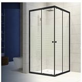 Durul 70x120 Kare Siyah Profil Çizgili Duş Teknesiz 4 mm 180 cm Duşakabin