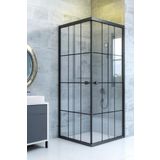 Durul 70x70 Kare Siyah Profil Çizgili Duş Teknesiz 4 mm 180 cm Duşakabin