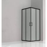 Durul 75x80 cm Kare Siyah Profil Buzlu Cam 5 mm H:190 Duşakabin