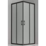 Durul 90x90 cm Kare Siyah Profil Buzlu Cam 5 mm H:190 Duşakabin