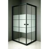 Durul Box 105x115 cm Siyah Kumlama Duşakabin Camı
