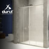 Durul DİDAC15 Teknesiz 153 cm İki Duvar Arası 2 Sabit + 2 Kayar Çizgili Ön Cephe Duşakabin