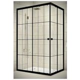 Durul Dikdörtgen 5 mm Komple Buzlu Siyah Karolaj Yükseklik 190 cm 100x110 cm Duşakabin