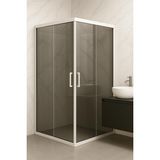 Durul Füme Temper Cam Elegant Seri Kare Beyaz Profil 70x125 cm Duşakabin