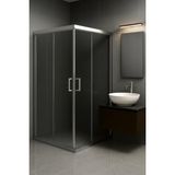 Durul Füme Temper Cam Elegant Seri Kare Krom Profil 95x105 cm Duşakabin
