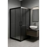 Durul Füme Temper Cam Elegant Seri Kare Siyah Profil 80x100 cm Duşakabin