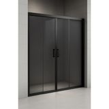 Durul Füme Temper Cam Elegant Seri Ön Cephe Siyah Profil 113 cm Duşakabin