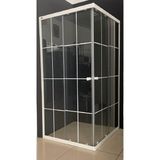 Durul Kare 4 mm Şeffaf Cam Beyaz Çizgi Yükseklik 180 cm Duşakabin