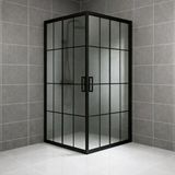 Durul Kare 5 MM Komple Buzlu Siyah Çizgi 80x100 CM Duşakabin