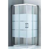 Durul Kare Box Desen Temperli Cam Krom Profil 110x110 cm Duşakabin