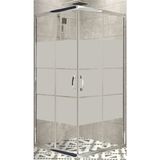 Durul Kare Box Desen Temperli Cam Krom Profil 75x100 cm Duşakabin