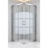 Durul Kare Box Desen Temperli Cam Krom Profil 80x100 cm Duşakabin