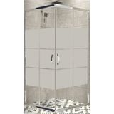 Durul Kare Box Desen Temperli Cam Krom Profil 80x105 cm Duşakabin