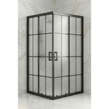 Durul Kare Karolaj Komple Buzlu Temperli Cam Siyah Profil 75x140 cm Duşakabin