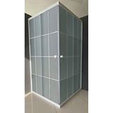 Durul Kare Komple Buzlu Beyaz Çizgi Cam 70x70 cm Duşakabin
