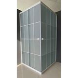 Durul Kare Komple Buzlu Beyaz Çizgi Cam 70x80 cm Duşakabin