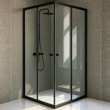 Durul Kare Siyah Profil Şeffaf Cam 75X115 CM Duşakabin