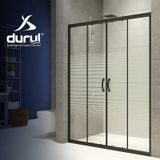 Durul Ön Cephe Gri 5 mm Çizgili Cam H:190 cm 186 cm Duşakabin