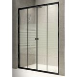 Durul Siyah Çizgili 4 mm Ön Cephe 172x180 cm Yükseklik Cam Duşakabin
