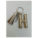 Durush Collection Gerçek Deri Dore "H" Harfi Anahtarlık