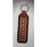Durush Collection Gerçek Deri Lazer Kesim, El Dikişi Anahtarlık (Hand Made)