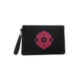 Durush Collection Kilim Desenli Keçe Portföy-Clutch Çanta SİYAH M