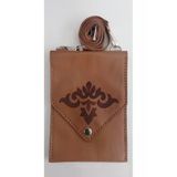 Durush Collection Spor Çapraz Omuz Çantası, Sütlü Kahverengi,Lazer Işlemeli Gerçek Deri, El Işi (Hand Made)