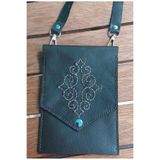 Durush Collection Spor Çapraz Omuz Çantası, Yeşil, Işlemeli, Gerçek Deri, El Işi (hand Made) Yeşil S