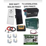 Dürüst 12 Volt Solar Sistem Hazır Paket Aydınlatma ve Şarj Paketi Özellikli 800 Watt Set